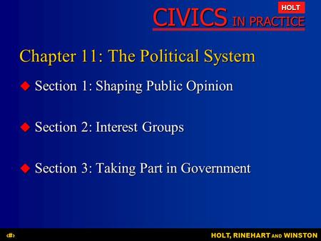 Chapter 11: The Political System