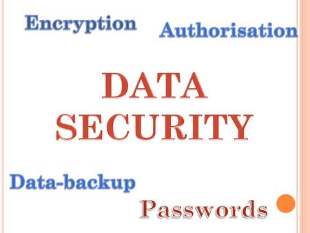 L ESSON OBJECTIVES Students will: Describe what data security is and why it is important to keep information safe. Explain how encryption and passwords.