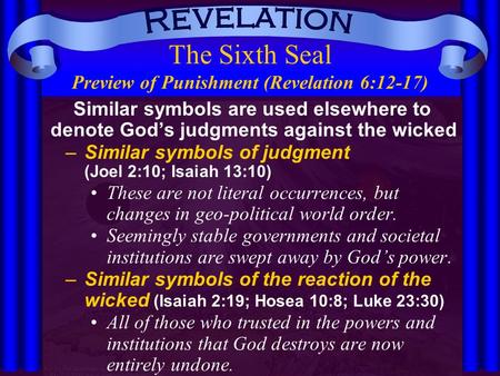 The Sixth Seal Preview of Punishment (Revelation 6:12-17)