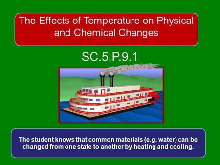 The Effects of Temperature on Physical and Chemical Changes
