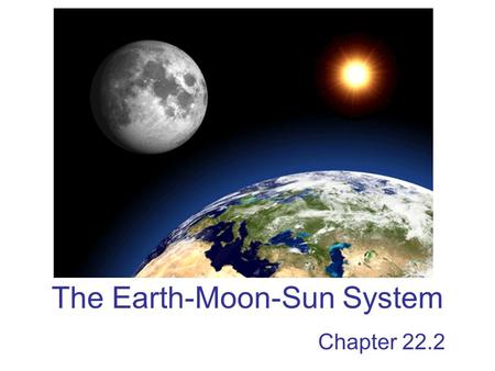 The Earth-Moon-Sun System Chapter 22.2. Celestial Sphere a model of the sky – an imaginary sphere upon which celestial (“heavenly”) objects are “attached”.