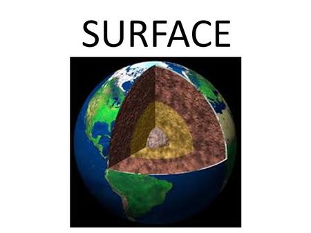 SURFACE. The outermost covering or layer. EARTH.