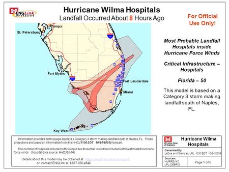 Information provided on this page displays a Category 3 storm making landfall south of Naples, FL. These projections are based on information from the.