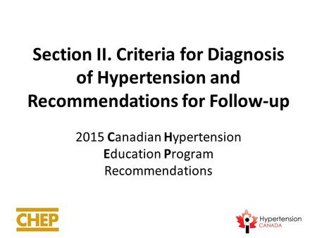 2015 Canadian Hypertension Education Program Recommendations