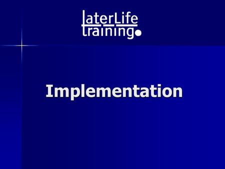 Implementation. Remember the overall goals! Strength & Balance exercises: 3 x week (rest days between), 30 mins PLUS Walking: If safe, 2 x week, 30 mins.