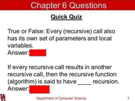 Chapter 6 Questions Quick Quiz