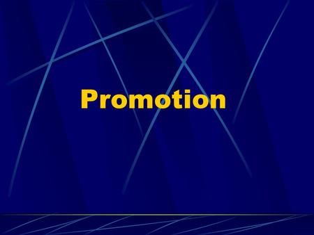 Promotion. Promotion is the communication of marketing. It involves the exchanges of information between buyers and sellers. Its task is to persuade and.