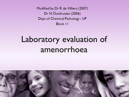 Laboratory evaluation of amenorrhoea
