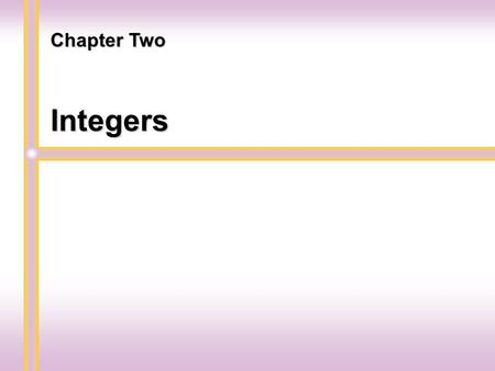 Integers Chapter Two. Introduction to Integers Section 2.1.