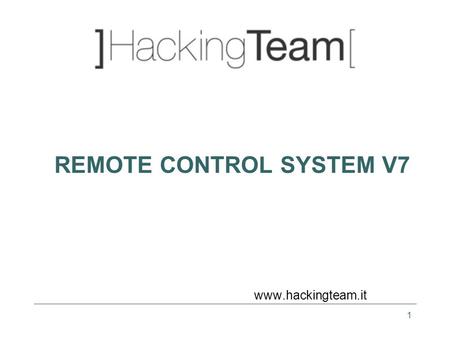 1 REMOTE CONTROL SYSTEM V7 www.hackingteam.it. 2 Introduction.