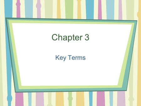 Chapter 3 Key Terms. Gross Domestic Product (GDP) The total value of the goods and services produced in a country in a given year.