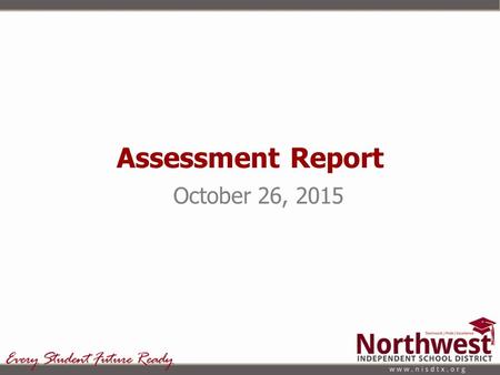 Assessment Report October 26, 2015. Types of Assessments Given Formative Summative Aptitude/Achievement Curriculum Based Assessments.