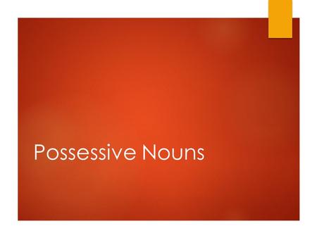 Possessive Nouns.