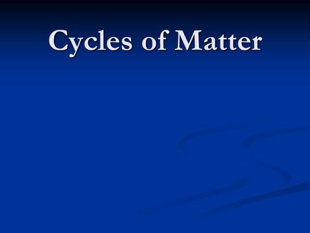 Cycles of Matter. Recycling in the Biosphere Unlike the one way flow of energy, matter is recycled within and between ecosystems Unlike the one way flow.