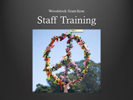 Staff Training Woodstock-Team Rose. Our Vision Our brunch will be a blast to the past to 1969, Woodstock, the music festival that shaped the 20 th century.