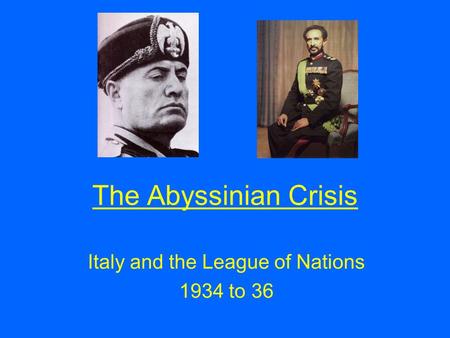 Italy and the League of Nations 1934 to 36