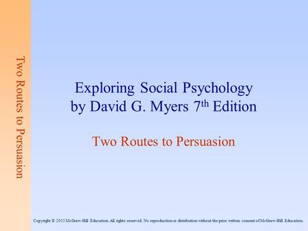 Exploring Social Psychology by David G. Myers 7th Edition