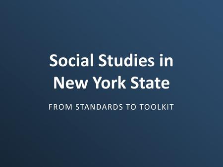 Social Studies in New York State