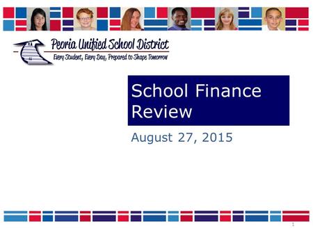 1 School Finance Review August 27, 2015. Discussion and comparison of the various school financial reports - State Superintendent of Public Instruction’s.