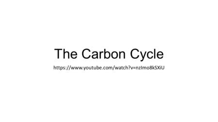 The Carbon Cycle https://www.youtube.com/watch?v=nzImo8kSXiU.