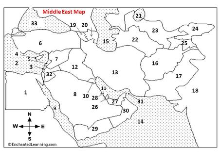 8 33 10 3 5 1 4 13 2 7 9 12 11 15 14 16 17 18 6 19 20 21 22 23 24 25 26 27 28 29 30 31 32 Middle East Map.