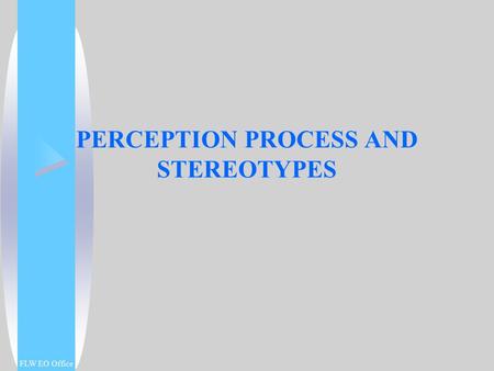 PERCEPTION PROCESS AND STEREOTYPES FLW EO Office.