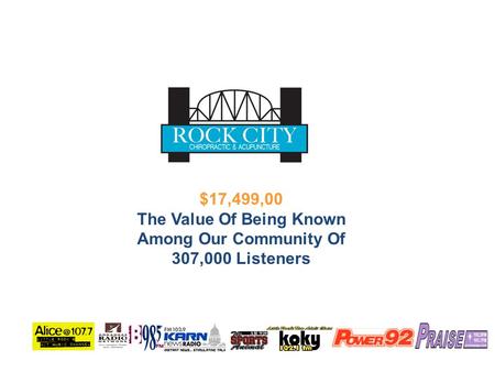 $17,499,00 The Value Of Being Known Among Our Community Of 307,000 Listeners.