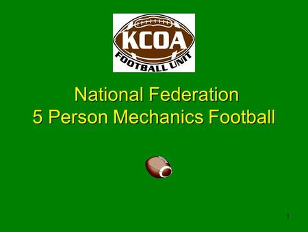 1 National Federation 5 Person Mechanics Football.
