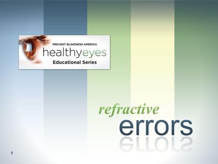 1. 2 Understand refractive errors visual acuity and how they are corrected. objective: