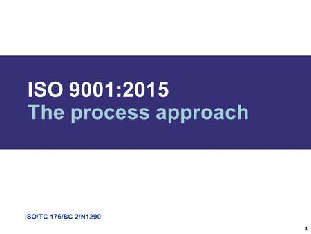 ISO 9001:2015 The process approach