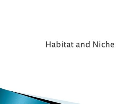 Habitat and Niche. Individuals Population Growth Species Primary Secondary Succession Interactions Density Distribution Habitat NicheDensity.