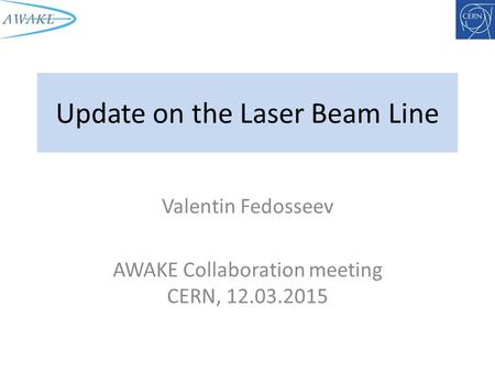 Update on the Laser Beam Line