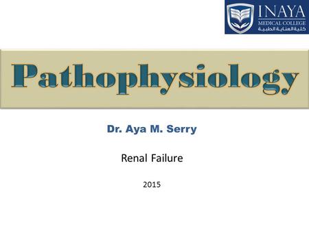 Dr. Aya M. Serry Renal Failure 2015. Renal failure is defined as a significant loss of renal function in both kidneys to the point where less than 10.