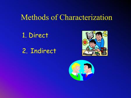 Methods of Characterization 1.Direct 2. Indirect.