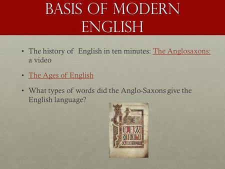Basis of modern english