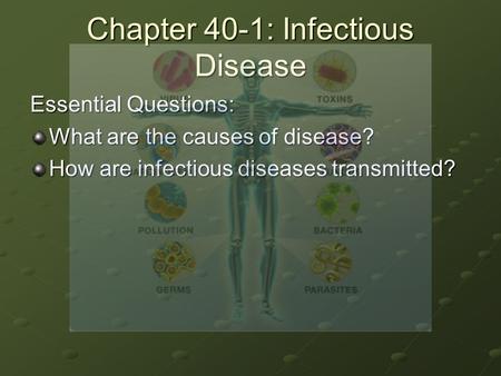 Chapter 40-1: Infectious Disease