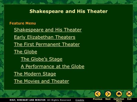 Shakespeare and His Theater