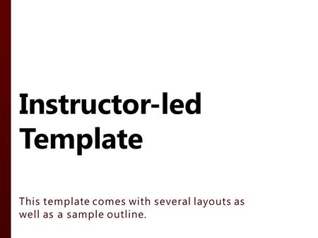 Instructor-led Template