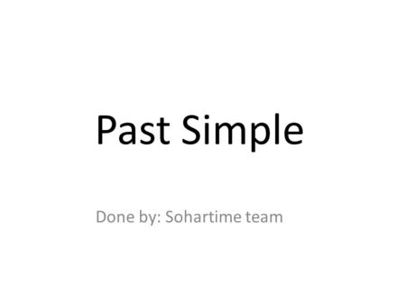 presentation of past simple