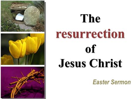 The resurrection of Jesus Christ Easter Sermon. Scripture verses, “and that he was buried, and that he was raised on the third day according to the scriptures…,”