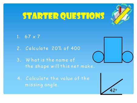 Starter Questions 42 o. Visual Times Tables Click on each circles to view the times tables 2x 3x 4x 5x 6x 7x 8x 9x 10x.