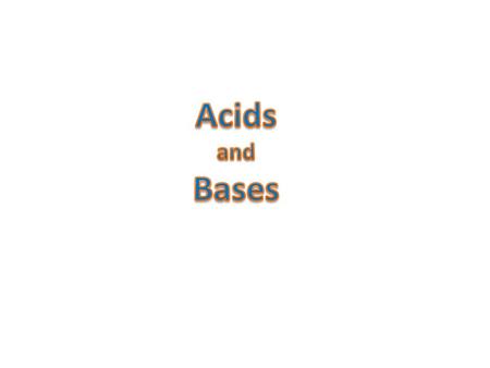 Several concepts of acid-base theory: The Arrhenius concept The Bronsted-Lowry concept The Lewis concept.