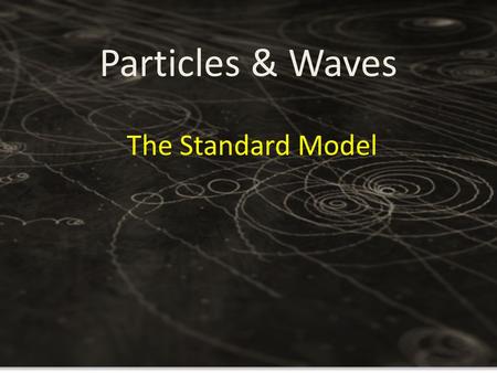 Particles & Waves The Standard Model. Orders of Magnitude Human Scale Distance10 -3 ~ 10 2 m Measurable without additional technology Time10 0 ~ 10 2.