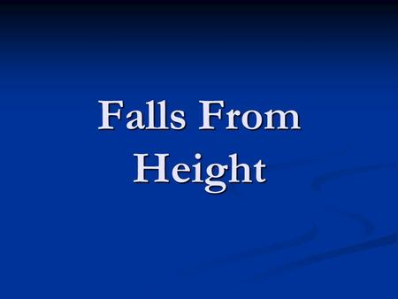 Falls From Height. Identifying fall hazards Falls are a major cause of workplace fatalities and serious injuries. There are many jobs that require people.