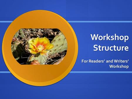Workshop Structure For Readers’ and Writers’ Workshop.