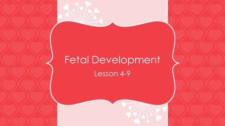 Fetal Development Lesson 4-9. Let’s view a baby’s growth from conception to birth. Take a peek inside the womb to see how a baby develops from month to.