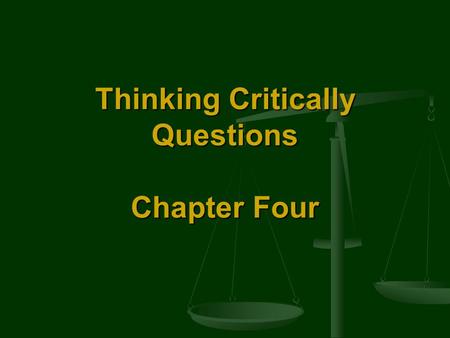 Thinking Critically Questions Chapter Four. Self-Incrimination Should a person be allowed to take the “fifth?” Does a defendant have the right not to.