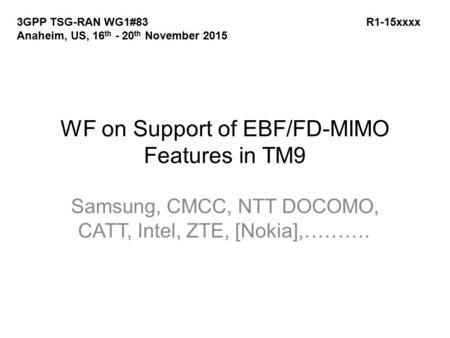 WF on Support of EBF/FD-MIMO Features in TM9