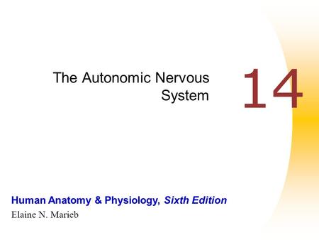 Human Anatomy & Physiology, Sixth Edition Elaine N. Marieb 14 The Autonomic Nervous System.