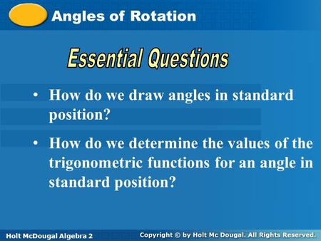 How do we draw angles in standard position?